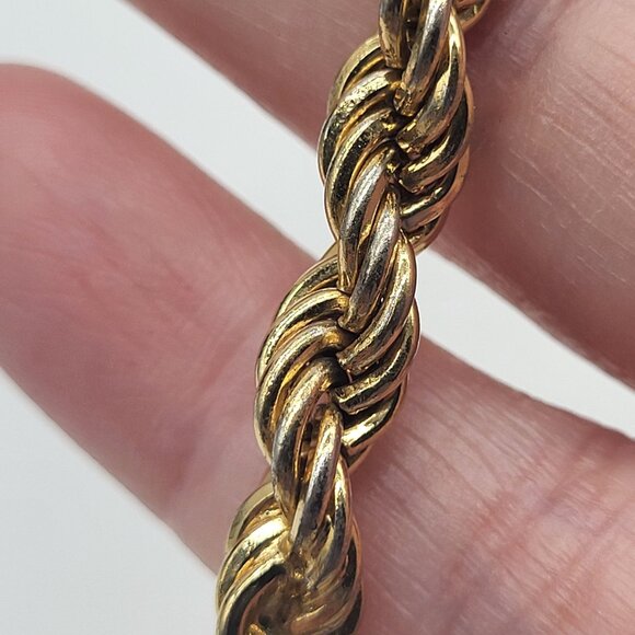 VTG Monet Gold Tone Rope Chain Bracelet - Picture 5 of 8